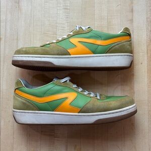 Rag & Bone Retro Court Men’s Sneaker Lime Green Yellow Size 12 Leather Suede